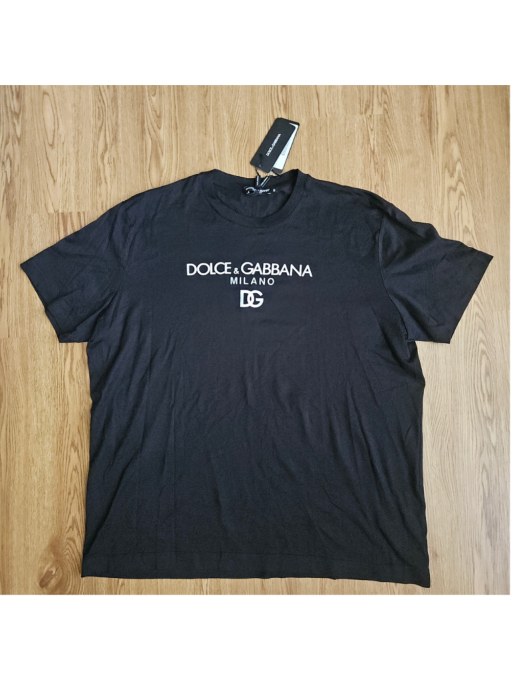NWT Dolce & Gabbana Milano Embroidered Graphic Black T-Shirt Mens 60